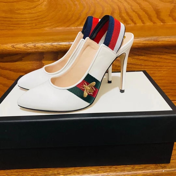 Gucci Calfskin Web Heels - Picture 2 of 11